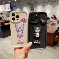 เคสป้องกันเลนส์เนื้อด้านนิ่มสำหรับ IPhone 11 12 13 14 15 Pro Max เคส3D เคสโทรศัพท์กันกระแทกเคสโทรศัพท์ซิลิโคน Kurumi