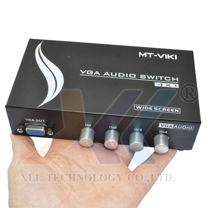 สินค้าขายดี-vga-switch-ใช้สำหรับรวมสัญญาณภาพ-vga-เข้า-4-ออก-1-มีช่อง-audio-สำหรับต่อเสียงลำโพง-ที่ชาร์จ-แท็บเล็ต-ไร้สาย-เสียง-หูฟัง-เคส-ลำโพง-wireless-bluetooth-โทรศัพท์-usb-ปลั๊ก-เมาท์-hdmi-สายคอมพิว