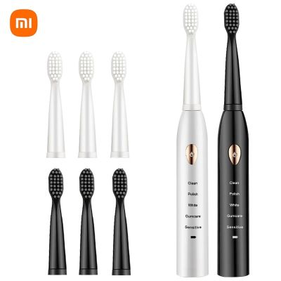 New Xiaomi Sonic Electric Toothbrushes IPX7 Waterproof Soft Bristles ABS Electric Toothbrush With 3 Replaceable Brush Heads