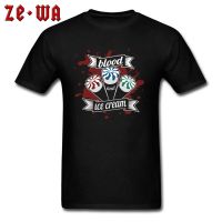 New Normal T-Shirts Blood And Ice Cream O-Neck 100% Cotton Youth Tops Shirts Short Sleeve Customized Gift T-Shirts Team