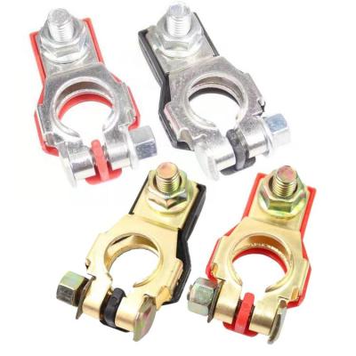 Car Battery Terminals Thickened Copper Terminal Connector Safe 1 Pair Reliable Replacement Part Battery Connector For Vehicles Pickups Trucks Cars usefulness