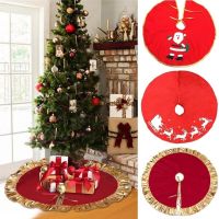 [Christmas Products] 60/90/100cm Christmas Tree Floor Covering Trees Skirt / Xmas House Decorations / Merry Christmas Wedding Home Decor Accessories