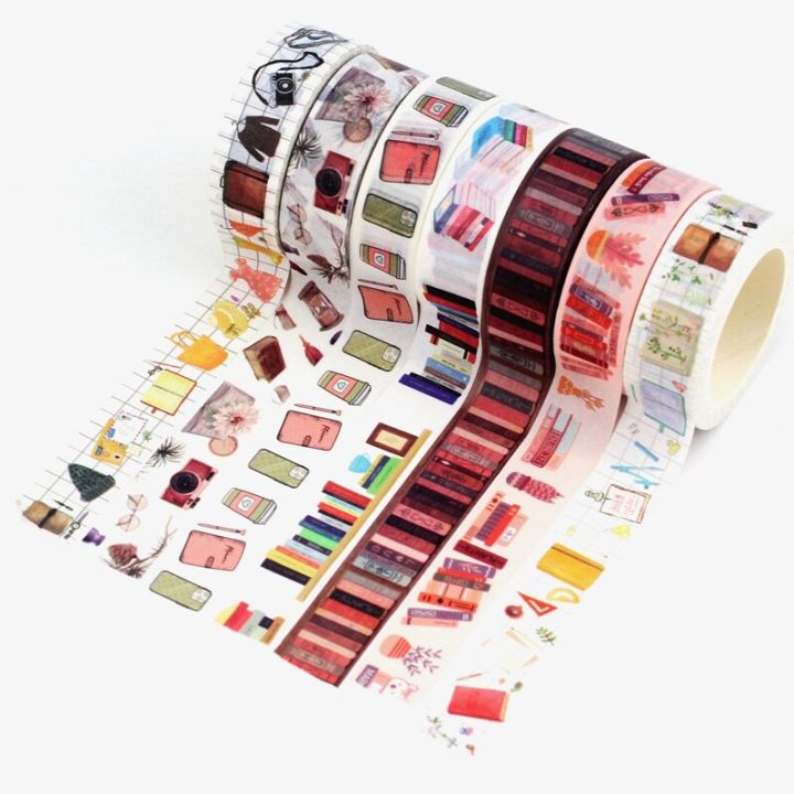 ชุดเทป-washi-สำหรับตกแต่งหนังสือน่ารักจำนวน10ชิ้น-ล็อตสำหรับอุปกรณ์การเรียนเครื่องเขียนกระดาษกาวกาวในกระดาษสมุดแพลนเนอร์