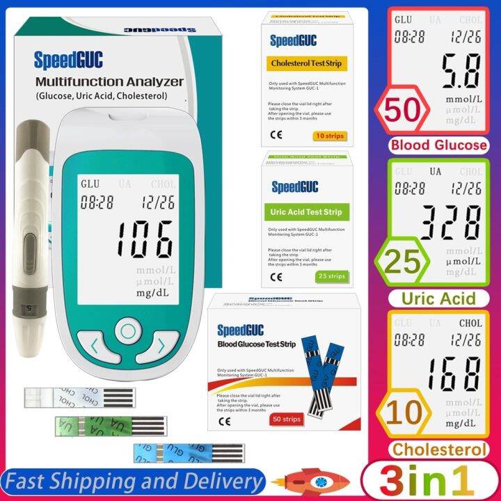 cholesterol test kit 3in1 MultiFunction Cholesterol Blood Glucose Uric