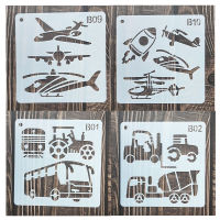 1Pcs13*13 ซม.รถยนต์และเครื่องบินสำหรับภาพวาดกราฟิก DIY Stencils ภาพจิตรกรรมฝาผนังสมุดภาพสี Embossing Album Decor stencils-LUIZU STORE