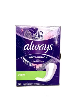  Always Anti-Bunch Xtra Protection, Panty Liners for Women, Extra  Long Length, Unscented, 92 Count (Pack of 4) (368 Count) (Packaging May  Vary) : Health & Household