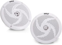 Pyle Marine Speakers - 6.5 Inch 2 Way Waterproof and Weather Resistant Outdoor Audio Stereo Sound System with 240 Watt Power and Low Profile Slim Style - 1 Pair - PLMRS6W (White)