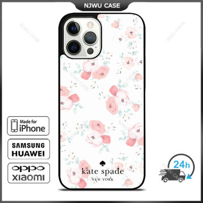 KateSpade 014 Flower Phone Case for iPhone 14 Pro Max / iPhone 13 Pro Max / iPhone 12 Pro Max / XS Max / Samsung Galaxy Note 10 Plus / S22 Ultra / S21 Plus Anti-fall Protective Case Cover
