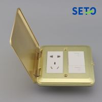 SeTo Pop-up Type Floor Socket Network RJ45 Cat5e + RJ11 Cat3 Tel + Five Hole Power Socket Wall Plate Keystone Floor Receptacle