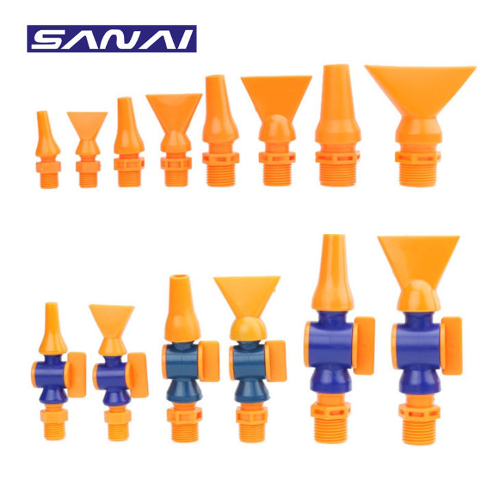 sanai-10ชิ้นหัวฉีดพลาสติก1-4-3-8-1-2กลม-แบนสำหรับท่อพลาสติกยืดหดได้ท่อน้ำหล่อเย็นให้เย็น