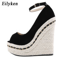 2021Eilyken Ankle Strap Open Toe Women Solid Platform Wedges Sandals Heels Ankle Strap Pumps 2021 New Shoes Woman size 41 42