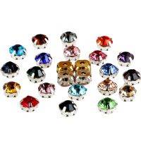 รอบรูปร่าง Rhinestones แก้ว Claw เย็บบนหินคริสตัล Strass เพชรฐานโลหะสำหรับเสื้อผ้า 14 สี Choice-WIOJ SHOP