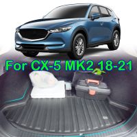 พรมที่เก็บของรถยนต์สำหรับ CX-5 Mazda CX5 KF MK2 2017-2022ถาดถังน้ำพับได้พกพาได้ด้านหลังพรมเช็ดเท้าพรม2018 2019 2020