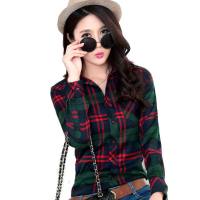 Women Flannel Plaid Shirts 2023 Women College Style Long Sleeve Blouse Casual Shirt Fine Comfortable Fit Female Tops Clothes