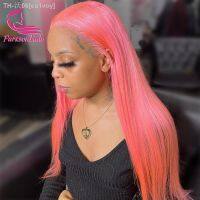 Pink 13x4 Transparent Lace Front Wig Human Hair Wigs Body Wave 613 Colored 13x4x1 T Part Lace Front Straight Wig For Black Women [ Hot sell ] ea1voy