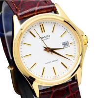 Casio Standard นาฬิกาข้อมือผู้ชาย สายหนัง รุ่น MTP-1183Q-7ADF - Gold/Brown