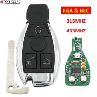 กุญแจรถสไตล์ BGA 3ปุ่ม315MHZ/433MHZ ชิป NEC สำหรับ Mercedes Benz E E S G ซีแอลเคเอสแอลเค ML Class After 2000 Ut Blade