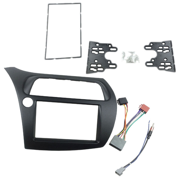 for-honda-civic-double-din-fascia-radio-dvd-stereo-cd-panel-dash-mounting-installation-trim-kit-face-frame-bezel-with-wire-harness