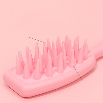 ‘；【。- Massage Style Shampoo Combs Set Anti-Sstatic Edge Control Rat Tail Comb Wet And Dry Bath Spa Soft Silicone Detangling Hairbrush