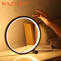 LED Night Light For Bedroom Circular Desk Lamp For Living Room 5V USB Dimmable Bedside Lamp Round Night Light Table Decor Lamps