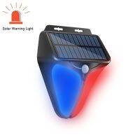 Solar Led Warning Indicator Light Outdoor With Motion Sensor Police Light Solar Battery Powered For Garden Emergency Lighting