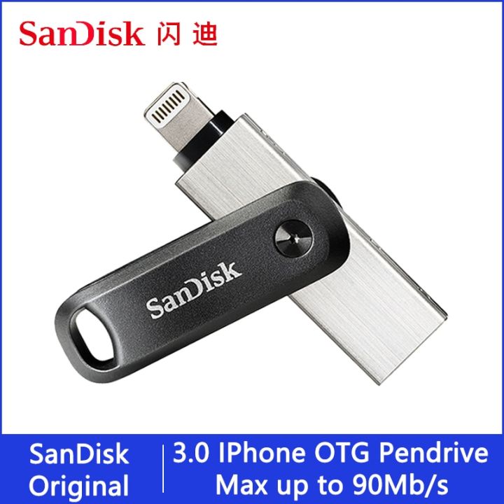 sandisk-usb-flash-drive-ixpand-otg-lightning-connector-usb-3-0-stick-256gb-128gb-ไดรฟ์ปากกาโลหะ-mfi-สำหรับ-iphone-ipad-sdix60n