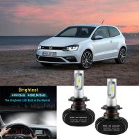 สำหรับ Volkswagen Polo,ปี2009-2018หลอดไฟคู่ H7ไฟหน้ารถมอเตอร์ไซค์แบบ LED 80W 6000K สีขาว