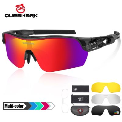 Queshark แว่นตากันแดด Polarized New Design สําหรับผู้ชายผู้หญิงเหมาะกับการเล่นกีฬากอล์ฟ 4 Hd เลนส์ QE47