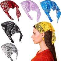 【ฉัน】 ✓♞Sablon Bunga Bandanas ผมผ้าพันคอ Headwrap ยืดหยุ่น Headbandas Headbands FH