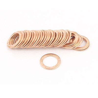 30 Pcs 10x14x1mm Copper Flat Washer Gasket Spacer Seal Fitting Tighten Fastener Nails  Screws Fasteners