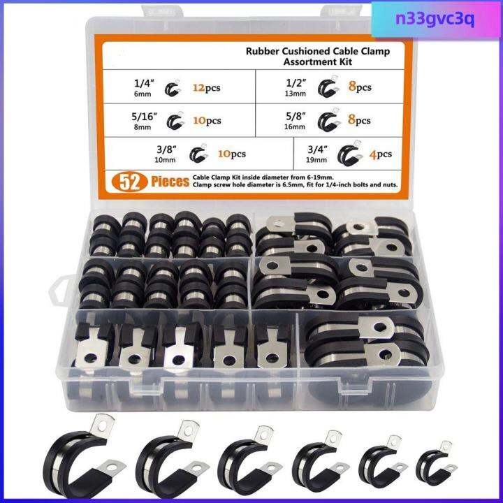 N33GVC3Q 52pcs Rubber Cable Clamps Assortment Kit Stainless Steel 6   6d4677e1db716f0c8b089ab17250514d  720x720q80 