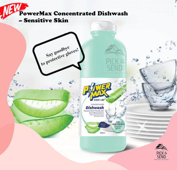PowerMax Concentrated Dishwash Sensitive Skin 600ml Lazada