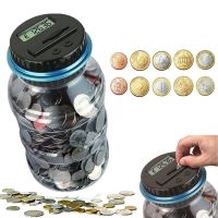 SDFSF Gift Digital LCD Display Automatic Coin Counter Coins Counting Jar Piggy Bank Money Saving Box