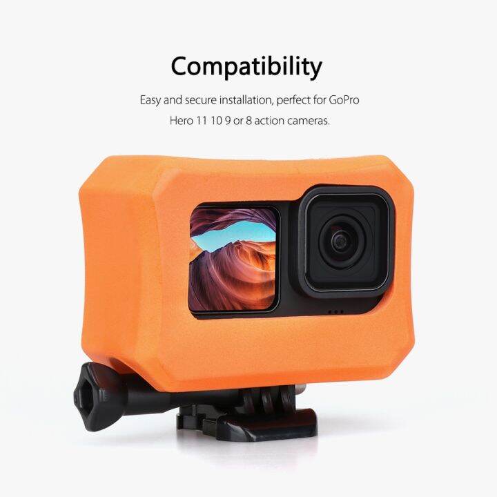 vamson-เคสป้องกันลอยตัวสีส้มสำหรับ-gopro-hero-11-10-9-8ฝาครอบตัวดำน้ำเล่นเซิร์ฟสำหรับกล้อง-gopro-10-9-8อุปกรณ์เสริม