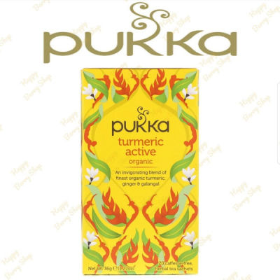 ชา PUKKA Organic Herbal Tea 🍃⭐TURMERIC ACTIVE⭐🍵 ชาสมุนไพรออแกนิค ชาเพื่อสุขภาพจากประเทศอังกฤษ 1 กล่องมี 20 ซอง