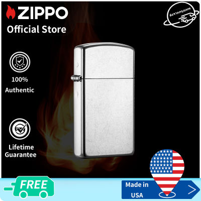 Zippo Windproof Lighter Slim Street Chrome Pocket Lighter | Zippo 1607 ( Lighter Without Fuel Inside )สลิมสตรีทโครเมี่ยม（ไฟแช็กไม่มีเชื้อเพลิงภายใน）