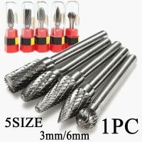 HH-DDPJ1pc 1/4 3mm 6mm Tungsten Steel Carbide Burr Cutter Rotary Tool Burr Double Diamond Cut Rotary Polishing Tools