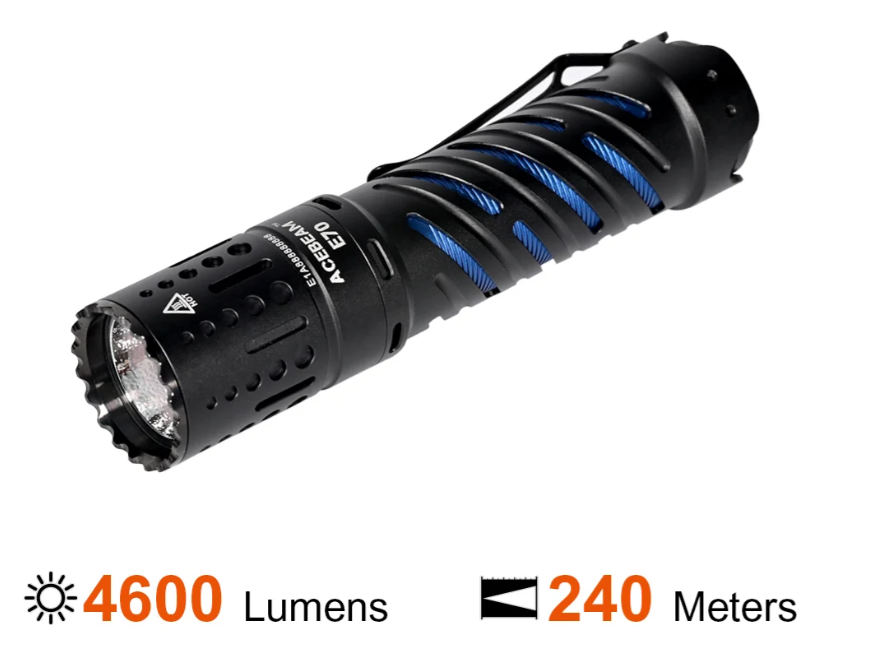 Acebeam X80 CREE XPE2-R2 630nm Flashlight/Searchlight 25,000 Lumens w/4x 18650 