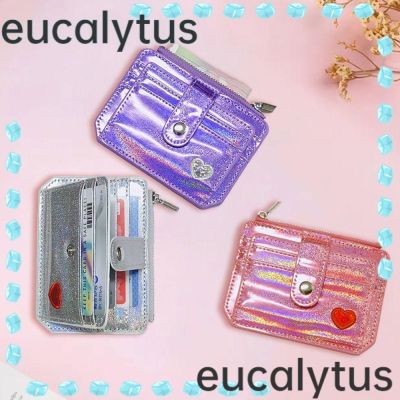 ۞☍ LJ8.28 Eucalytus1 กระเป๋าสตางค์ บาง น่ารัก เลเซอร์ แวววาว หัวใจ เลื่อม เคสบัตรประจําตัวประชาชน