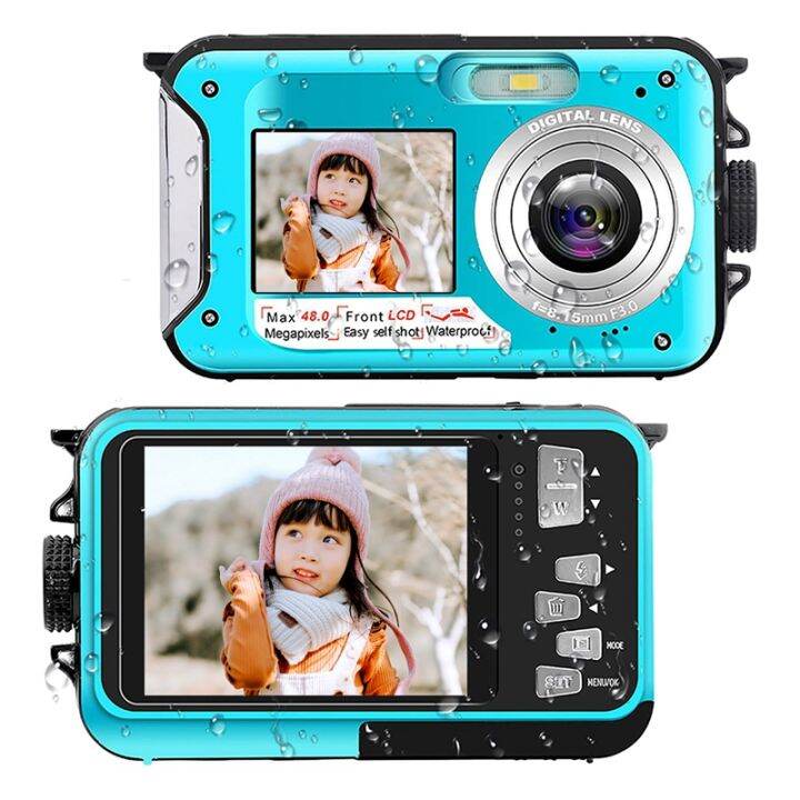S&P Safe And Perfect Underwater Camera - 2.7K 48MP Waterproof Digital Camera With Dual Screens, 10ft Depth