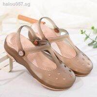 ☾VEBLEN hole shoes women s sandals summer new style outer slippers thick-soled non-slip seaside vacation jelly beach