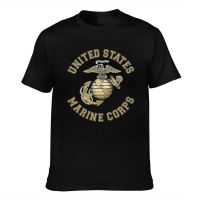 Customized Cotton Tee USMC United States Marine Corps US Army Military Army USA Mens Short Sleeve T-shirt