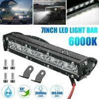 7Inch 1800LM 18W Waterproof Spot Flood Combo Light Ultra-Slim Single Row Off Road LED Light Bar for Trucks ATV Boat Cars