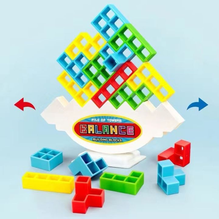 tetra-เกมเดสก์ท็อปบล็อกตัวต่อกองบล็อคก่อสร้างสมดุลบอร์ดปริศนาประกอบอิฐของเล่นเพื่อการศึกษาสำหรับเด็ก