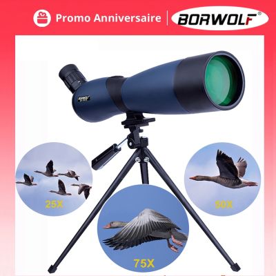 Borwolf 25-75X70ซูมแบบมืออาชีพกล้องส่องสำหรับกล้องโทรทรรศน์ขยายสูงกล้องส่องทางไกลแบบ HD ตาข้างเดียวสำหรับดูนก