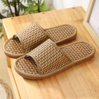 Summer Cool Bamboo Rattan Weaving Home Women Slippers Natural Bamboo Rattan Bedroom Mute Lovers Shoes Slides Summer Men Slippers