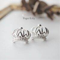 ต่างหูเงินแท้ silver 925 ดีไซน์ มงกุฎ crown silver earrings เงินแท้ทั้งหมด