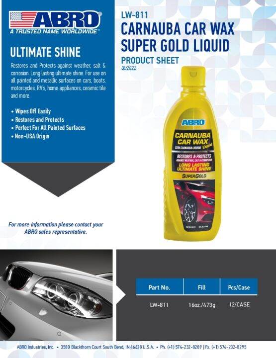 Carnauba Car Wax Super Gold Liquid Lazada