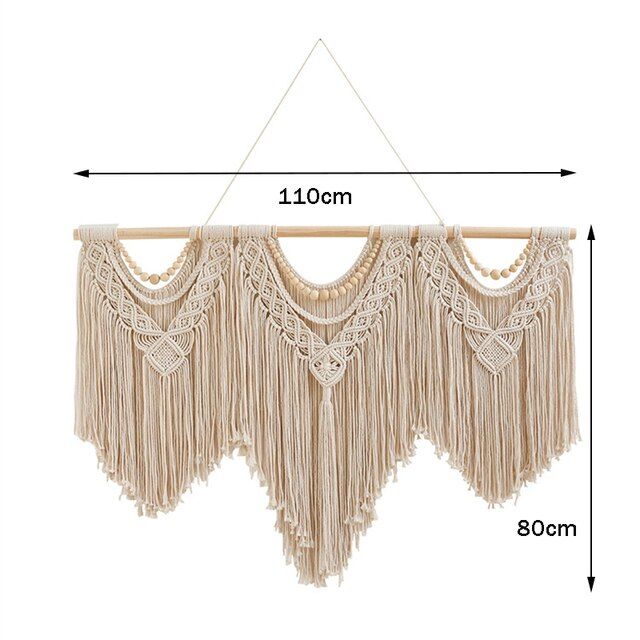 แขวนผ้าม่านแขวนผนัง-macrame-ขนาดใหญ่การทอด้วยมือด้วยลูกปัดไม้สำหรับผ้าม่านตกแต่งตกแต่งห้องนั่งเล่นพื้นหลังงานแต่งงาน