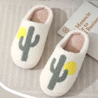 Comfortable Home Cactus Warm Winter Cotton Slippers Couple Men Women Thick-soled Cotton Shoes Non-slip Home Slipper Plus Size